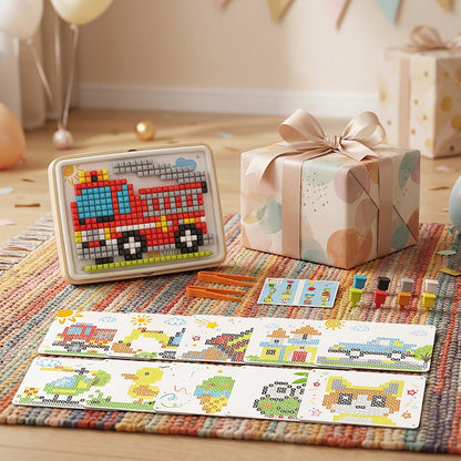 Mushroom Peg Pattern Puzzle Board with Templates Set of 2