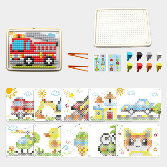 Mushroom Peg Pattern Puzzle Board with Templates Set of 2