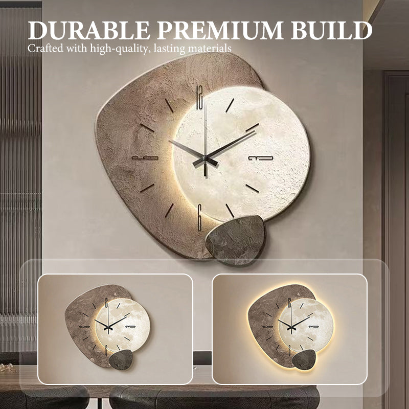 Nordic Stone Wall Clock with Optional USB Backlight Set of 2