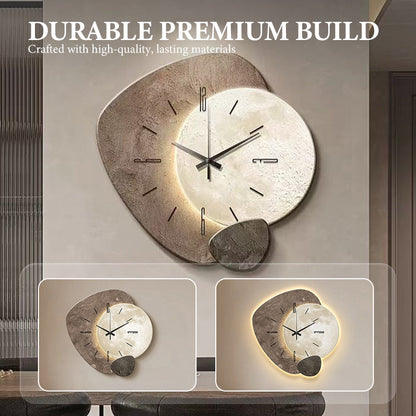 Nordic Stone Wall Clock with Optional USB Backlight Set of 2