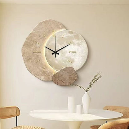 Nordic Stone Wall Clock with Optional USB Backlight Set of 2