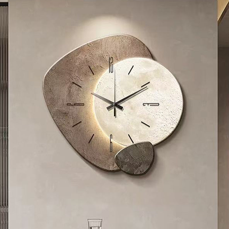 Nordic Stone Wall Clock with Optional USB Backlight Set of 2