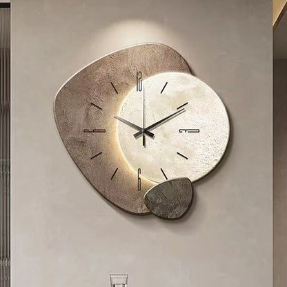 Nordic Stone Wall Clock with Optional USB Backlight Set of 2