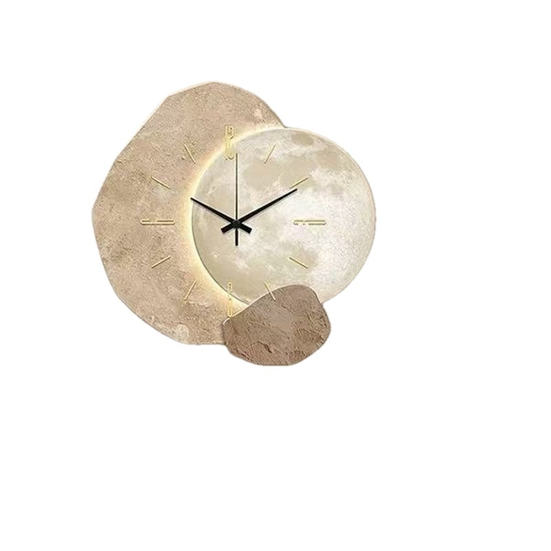 Nordic Stone Wall Clock with Optional USB Backlight Set of 2