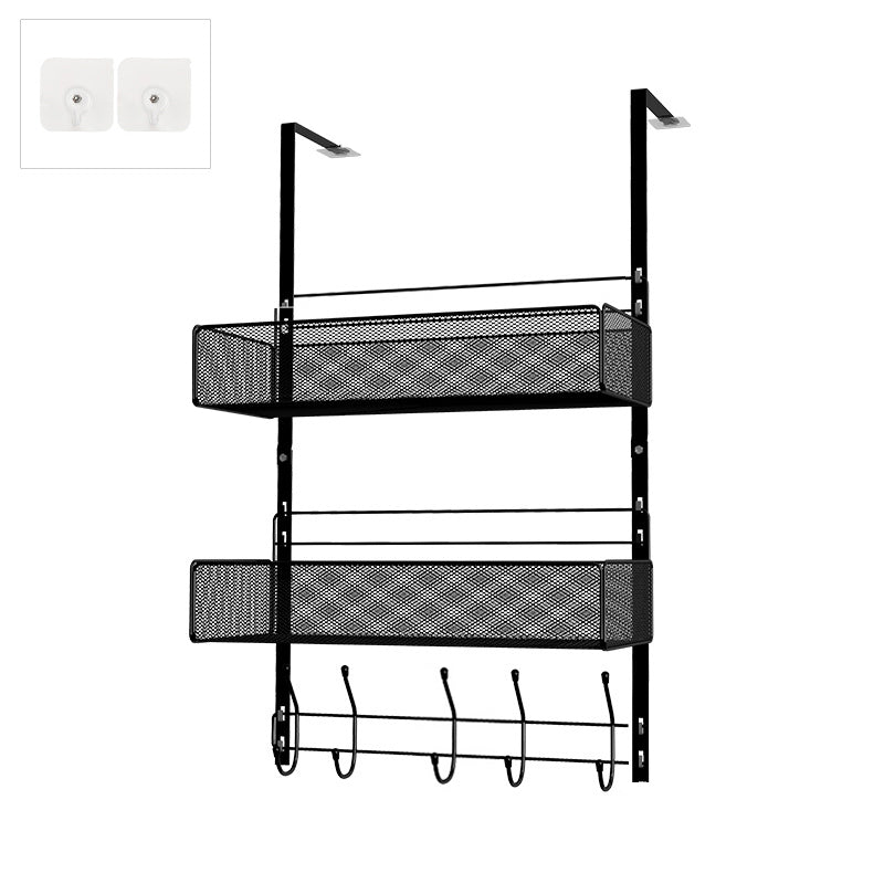 Over the Door Organizer Rack with 2 Baskets and Hooks 27.6 Inch