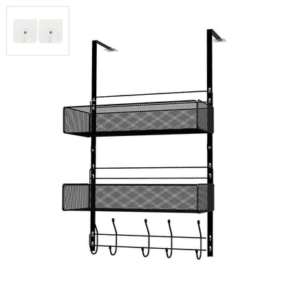 Over the Door Organizer Rack with 2 Baskets and Hooks 27.6 Inch