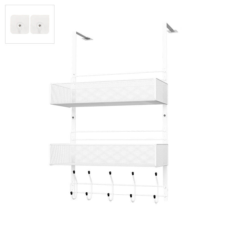 Over the Door Organizer Rack with 2 Baskets and Hooks 27.6 Inch