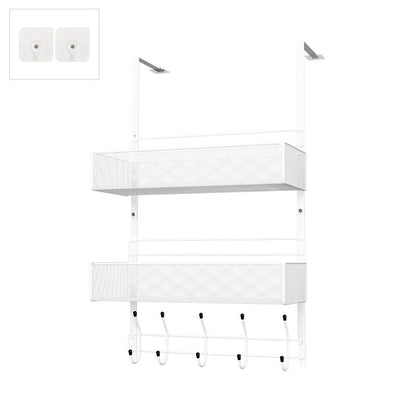 Over the Door Organizer Rack with 2 Baskets and Hooks 27.6 Inch