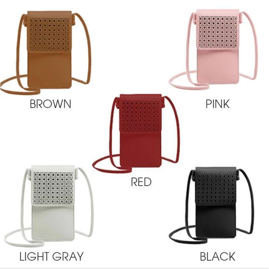 Phone Crossbody Bag PU with Touch Window 3.5 x 7.5 Inches Set of 2