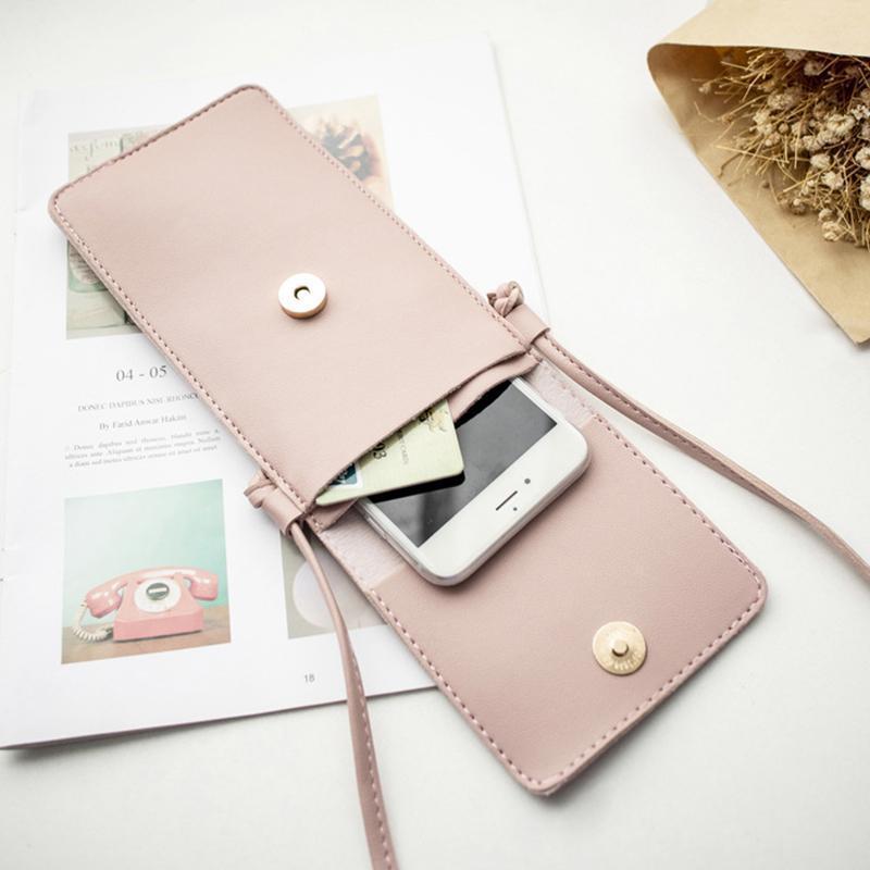 Phone Crossbody Bag PU with Touch Window 3.5 x 7.5 Inches Set of 2