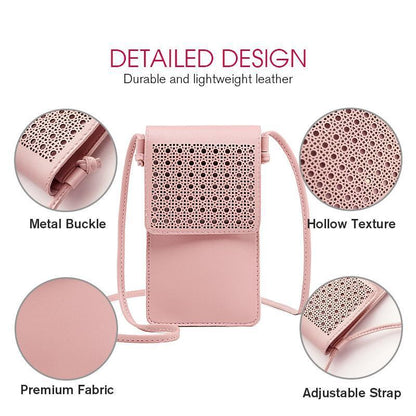 Phone Crossbody Bag PU with Touch Window 3.5 x 7.5 Inches Set of 2