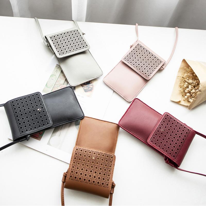 Phone Crossbody Bag PU with Touch Window 3.5 x 7.5 Inches Set of 2