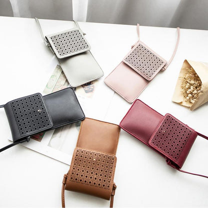 Phone Crossbody Bag PU with Touch Window 3.5 x 7.5 Inches Set of 2