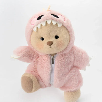 Plush Bear in Dinosaur Suit Stuffed Toy Set of 3