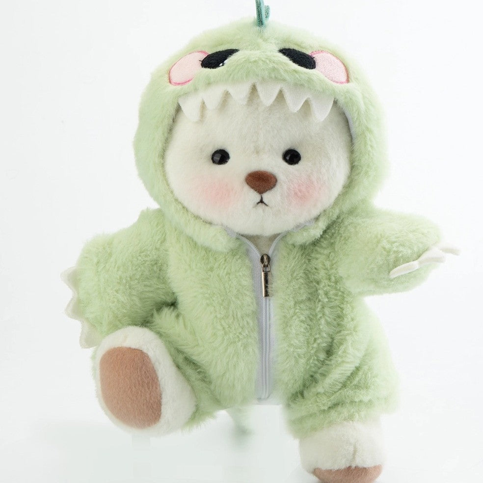 Plush Bear in Dinosaur Suit Stuffed Toy Set of 3