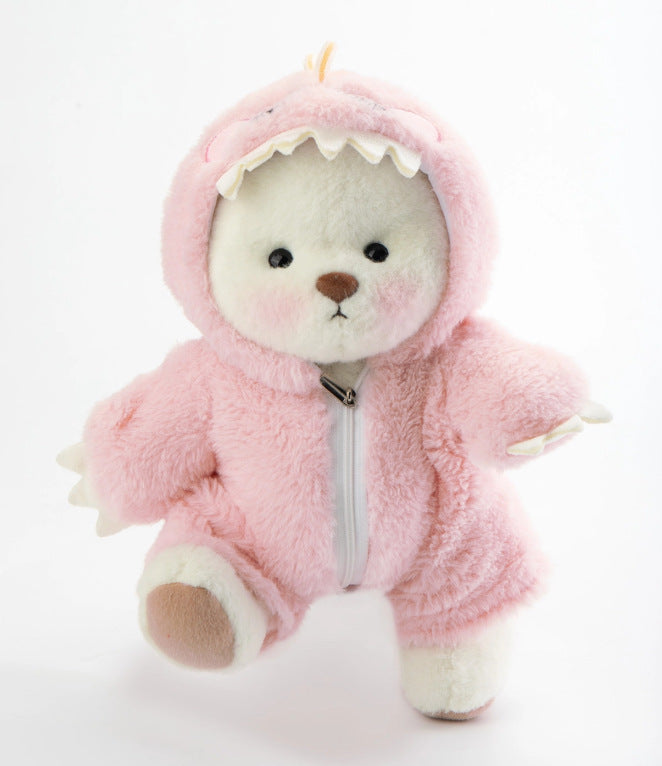 Plush Bear in Dinosaur Suit Stuffed Toy Set of 3