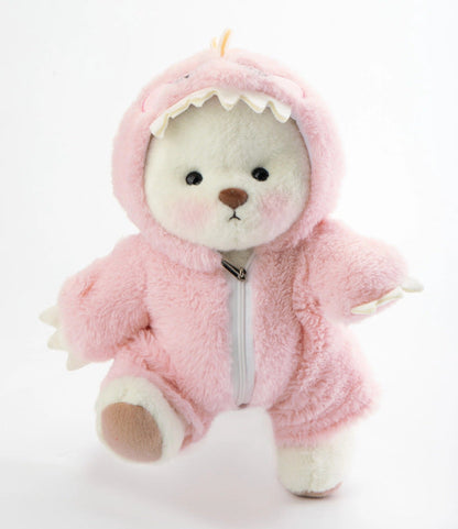 Plush Bear in Dinosaur Suit Stuffed Toy Set of 3