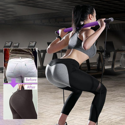 Portable Pilates Bar Kit with Resistance Bands Set of 2