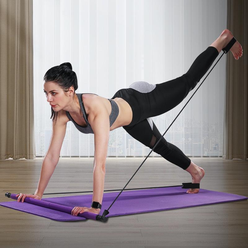 Portable Pilates Bar Kit with Resistance Bands Set of 2
