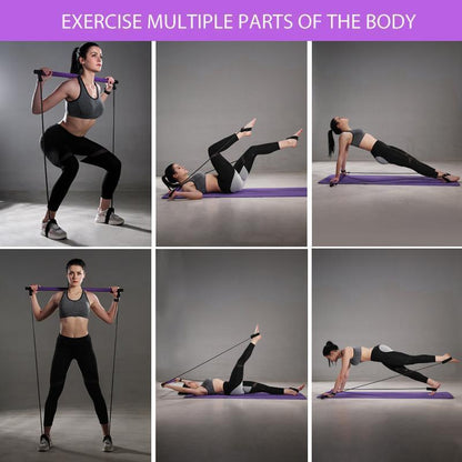 Portable Pilates Bar Kit with Resistance Bands Set of 2