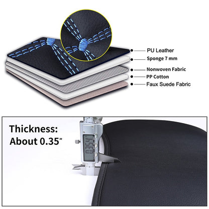 PU Leather Car Seat Cushion with Non Slip Backing