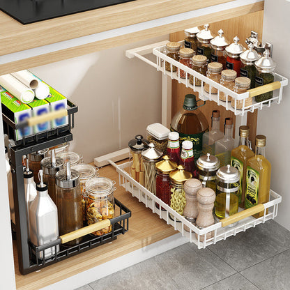 Pull Out Cabinet Organizer 2 Tier Carbon Steel Set of 3