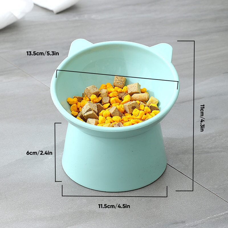 Raised Tilted Cat Bowl 5.3 in Plastic Set of 3