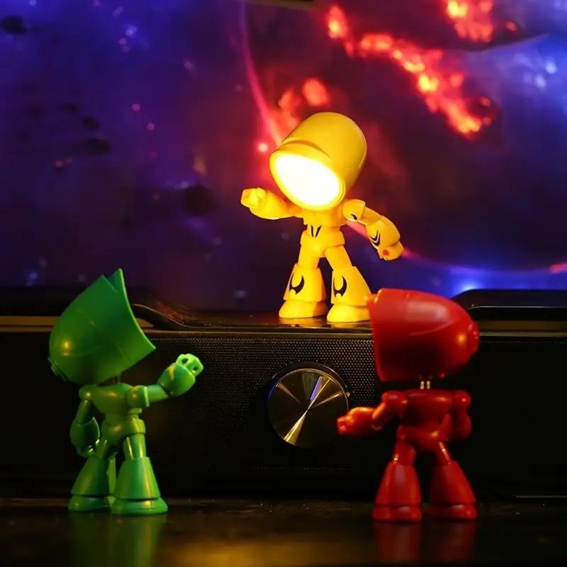 Robot LED Night Light ABS 3.7 Inch Set of 3