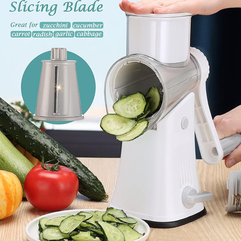 Rotary Cheese Grater 5 Blades with Hand Crank Set of 3