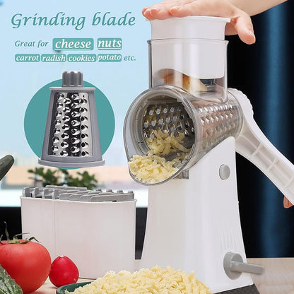 Rotary Cheese Grater 5 Blades with Hand Crank Set of 3