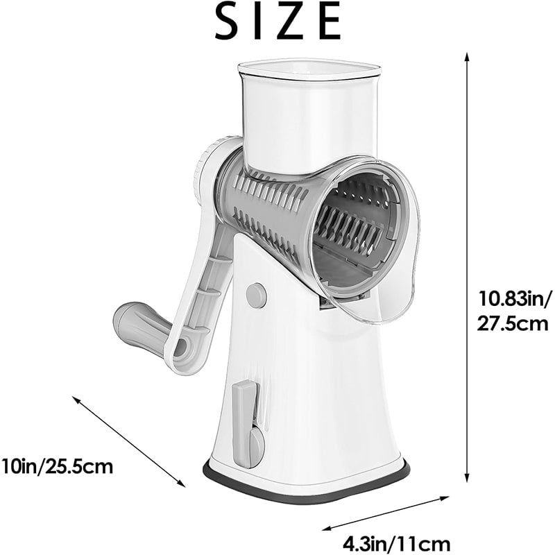 Rotary Cheese Grater 5 Blades with Hand Crank Set of 3