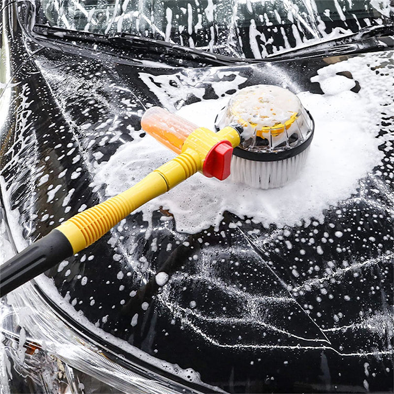 Rotating Car Wash Brush with Extension Pole 47 Inch Hose Powered