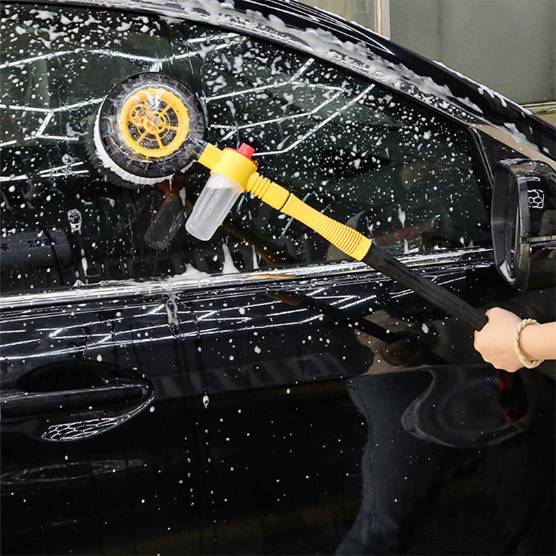 Rotating Car Wash Brush with Extension Pole 47 Inch Hose Powered