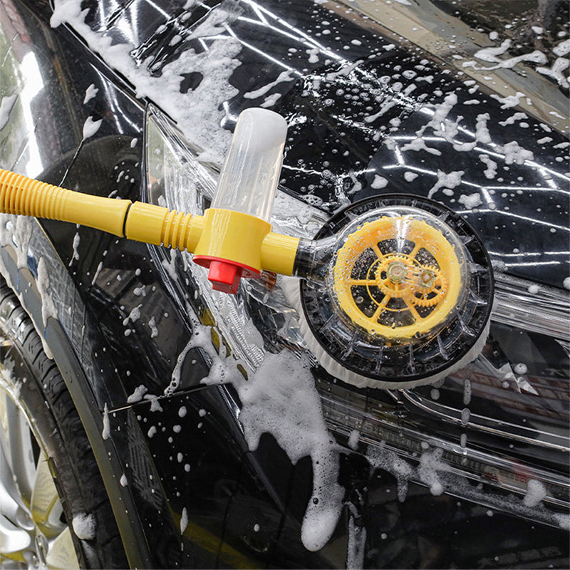 Rotating Car Wash Brush with Extension Pole 47 Inch Hose Powered
