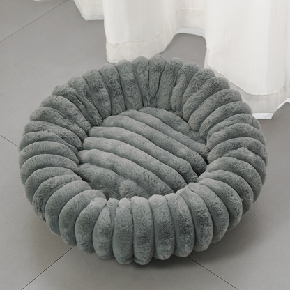 Round Plush Donut Pet Bed for Cats and Dogs