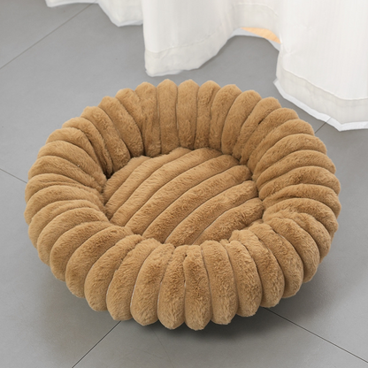 Round Plush Donut Pet Bed for Cats and Dogs