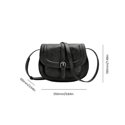 Saddle Crossbody Bag Faux Leather 41.7 Inch Strap