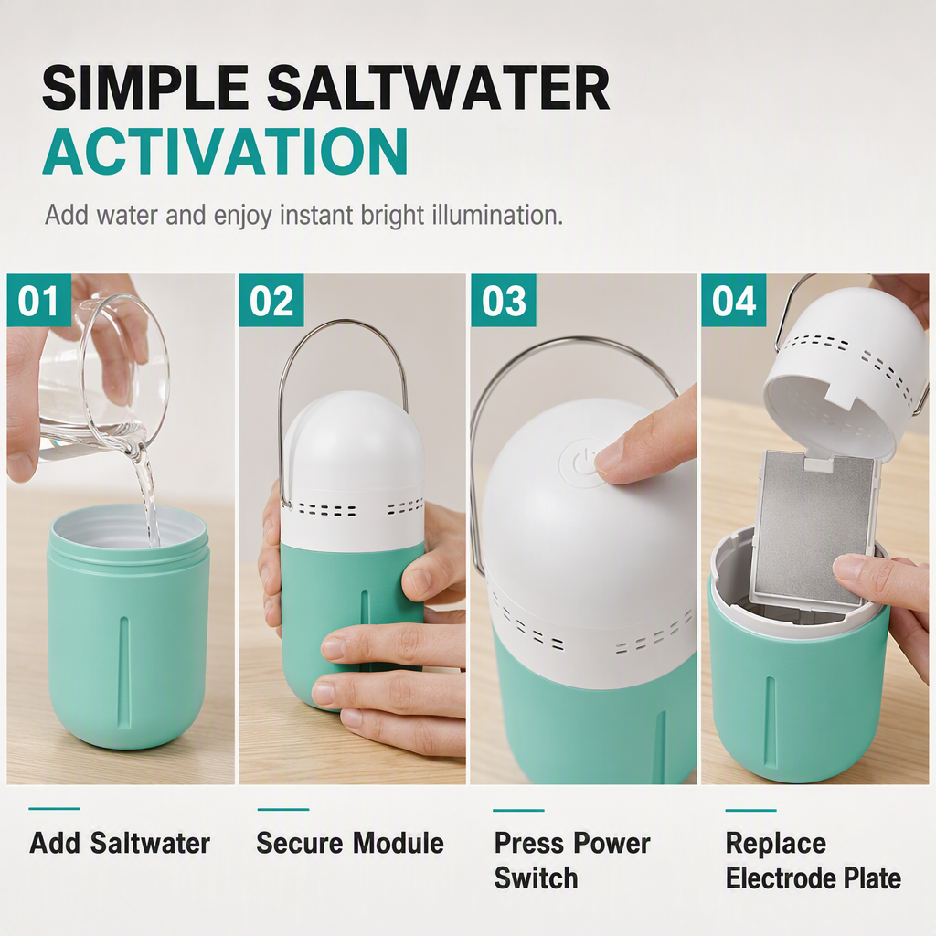 Saltwater Powered LED Camping Lantern 100 Lumens