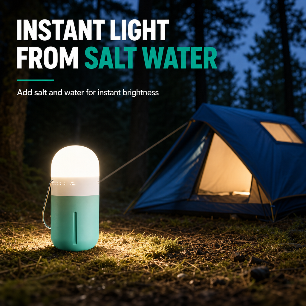 Saltwater Powered LED Camping Lantern 100 Lumens