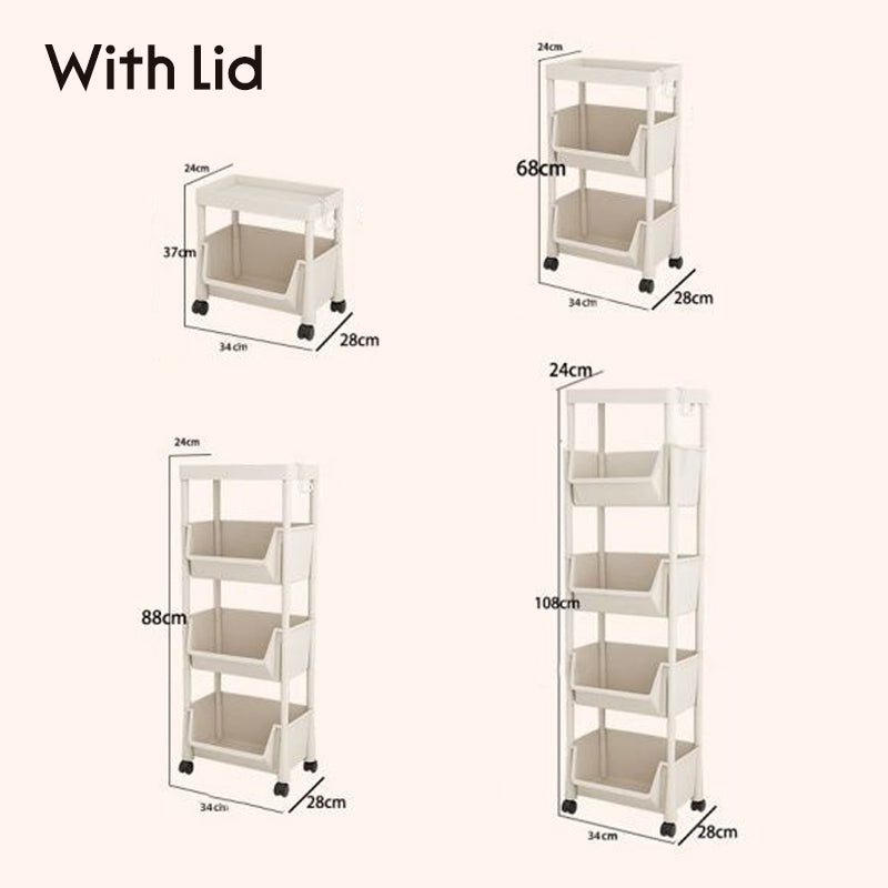 Slim Rolling Storage Cart 2 to 5 Tier