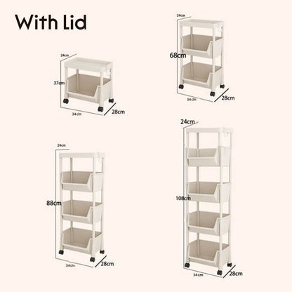 Slim Rolling Storage Cart 2 to 5 Tier