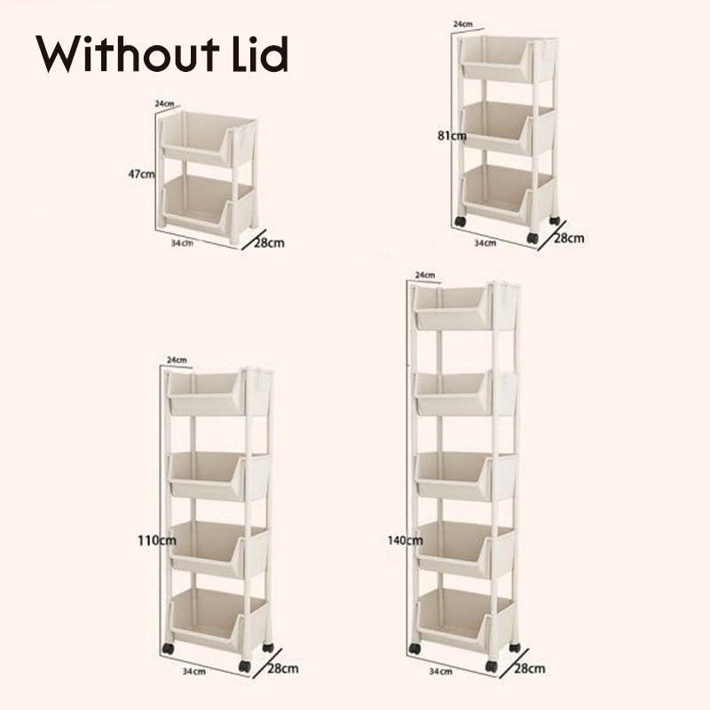 Slim Rolling Storage Cart 2 to 5 Tier