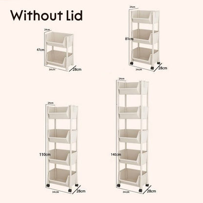 Slim Rolling Storage Cart 2 to 5 Tier