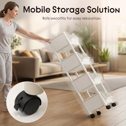 Slim Rolling Storage Cart 2 to 5 Tier