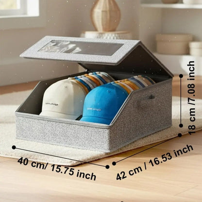 Stackable Hat Storage Box with Clear Window 24 Caps