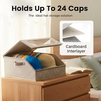 Stackable Hat Storage Box with Clear Window 24 Caps