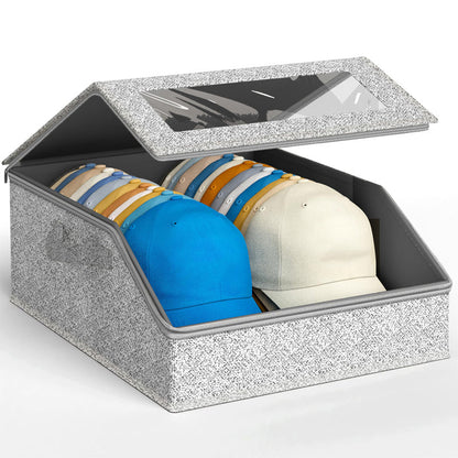 Stackable Hat Storage Box with Clear Window 24 Caps