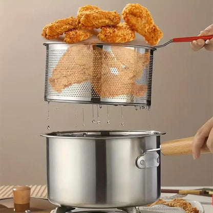 Stainless Steel Frying Pot 7.1 inch 1.5 Quart Set of 2