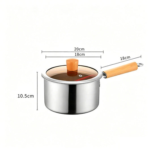 Stainless Steel Frying Pot 7.1 inch 1.5 Quart Set of 2
