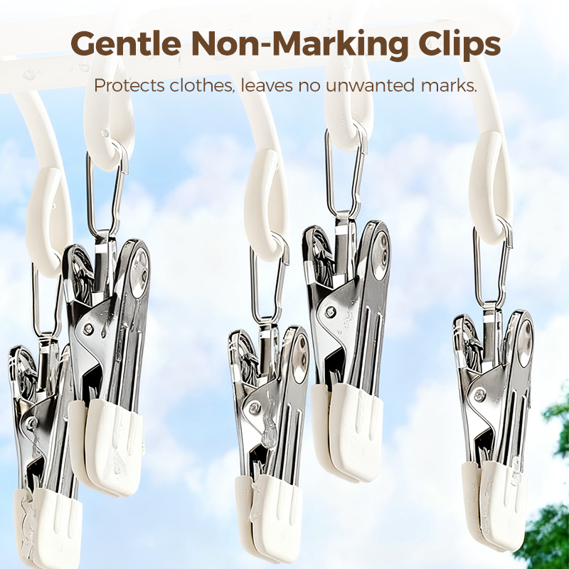 Stainless Steel Laundry Drying Rack with 20 Clips Set of 3